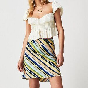 Free People Multicolor Striped Mini Skirt